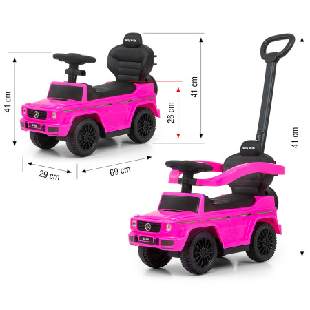 MILLY MALLY 3692 Pojazd z rączką Mercedes G350d pink