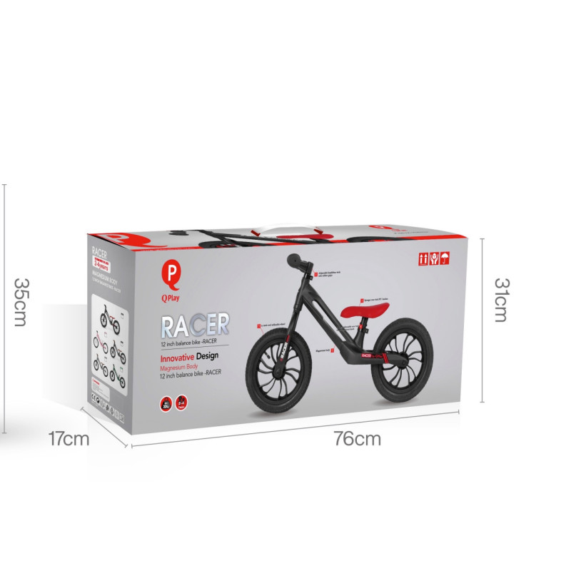 MILLY MALLY 3866 Qplay Rowerek biegowy Racer black
