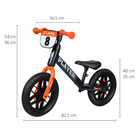 MILLY MALLY 4099 Qplay Rowerek biegowy Player orange