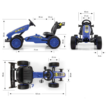 MILLY MALLY 4272 Gokart na pedały Rocket Navy