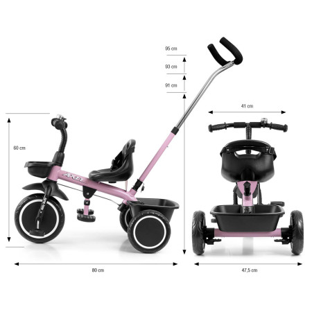 MILLY MALLY 6194 Rowerek trójkołowy Axel new pink