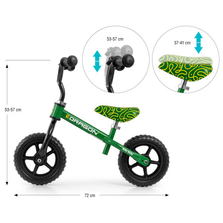 MILLY MALLY 6345 Rowerek biegowy DRAGON green