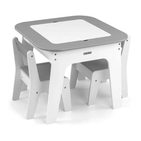 MILLY MALLY 6629 Zestaw mebli Olaf - Stolik i dwa krzesełka Grey