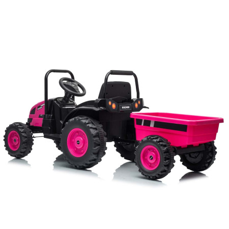 MILLY MALLY 6939 Pojazd na akumulator Traktor z przyczepą Farmer Pink