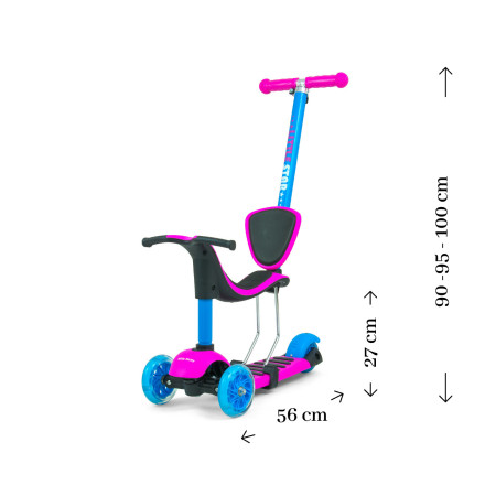 MILLY MALLY Hulajnoga SCOOTER Little Star Pink-Blue