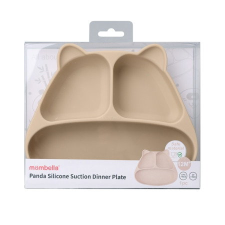 Mombella 01513 Talerzyk z Przyssawką Panda Light Brown