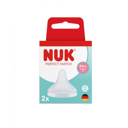 NUK 124034 Smoczek do butelki 2 szt. M silikon FLOW CONTROL