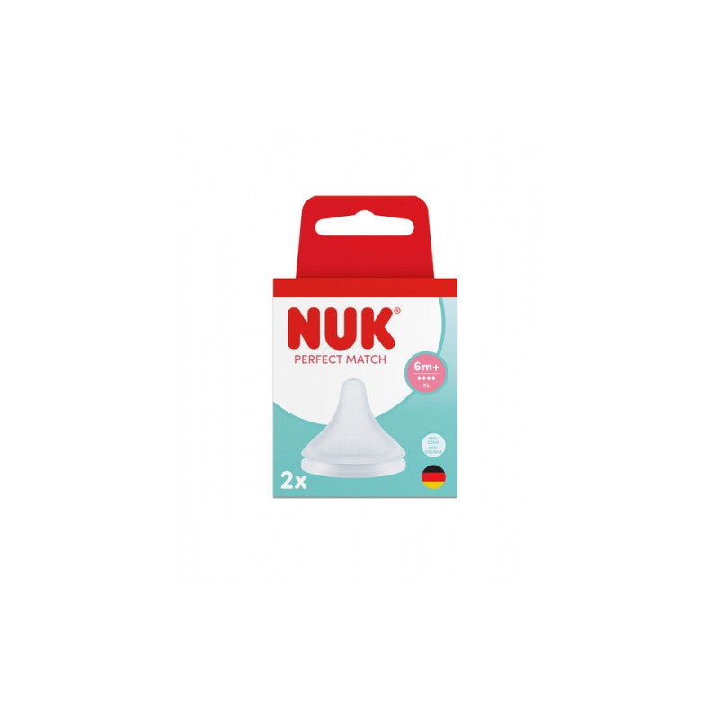 NUK 124034 Smoczek do butelki 2 szt. M silikon FLOW CONTROL