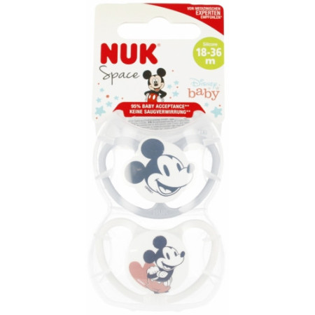 NUK 177176 Smoczek uspokajający 18-36m SPACE MYSZKA MIKI biały 2 szt. 529115