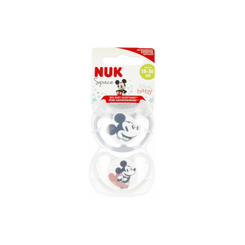 NUK 177176 Smoczek uspokajający 18-36m SPACE MYSZKA MIKI biały 2 szt. 529115