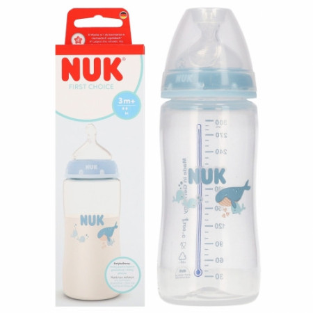 NUK 216342 Butelka 300ml +3m FC WIELORYB