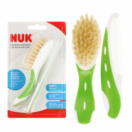 NUK 256236 Szczotka + grzebyk dla niemowląt zielony 528786