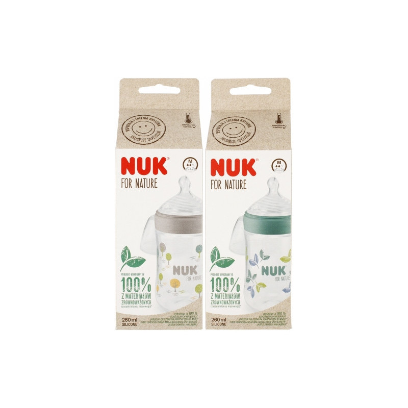 NUK 742005 Butelka 260 ml For Nature smoczek sil. M