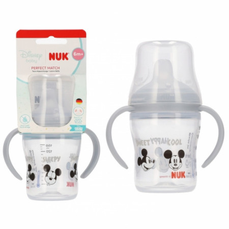 NUK POP102153981 Butelka 150ml z uchwytem +6m MIKI