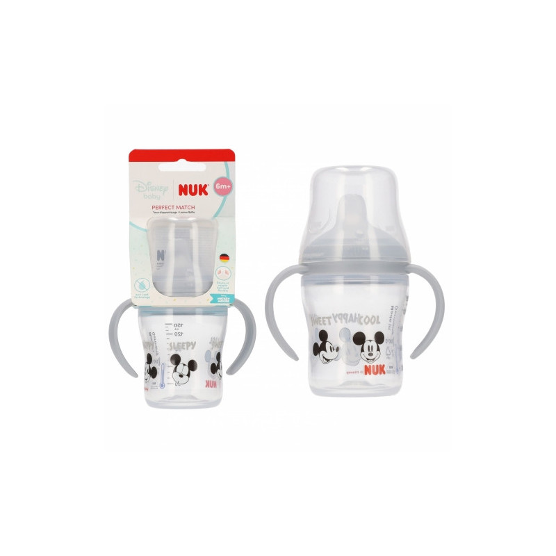 NUK POP102153981 Butelka 150ml z uchwytem +6m MIKI
