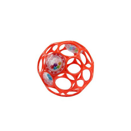 OBALL 11483-12O Piłka z grzechotką 10 cm pomarańczowa 0m+