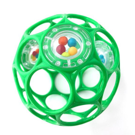OBALL 11483-12S Piłka z grzechotką 10 cm zielona 0+