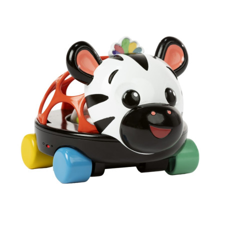 OBALL 16772-6 Zabawka samochód z grzechotką Curious Car Zen zebra 3 m+