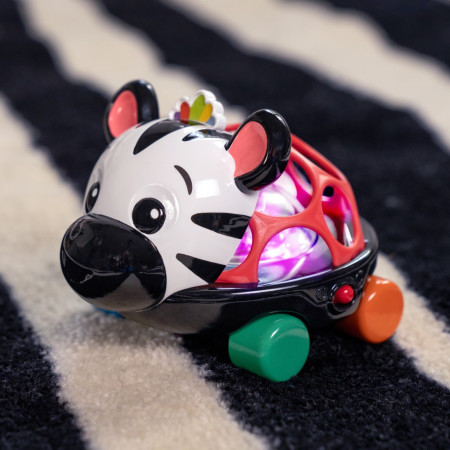 OBALL 16772-6 Zabawka samochód z grzechotką Curious Car Zen zebra 3 m+