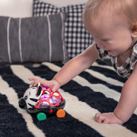 OBALL 16772-6 Zabawka samochód z grzechotką Curious Car Zen zebra 3 m+