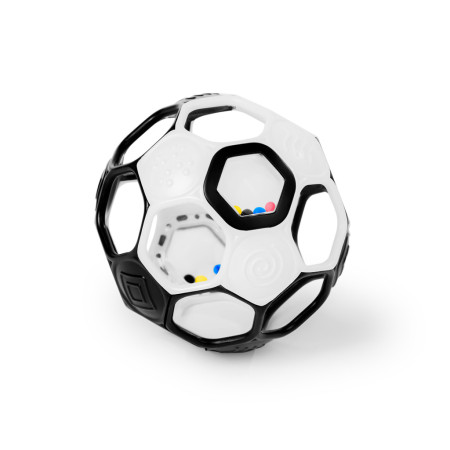OBALL 16907-6 Piłka z grzechotką Goals 13 cm czarno-biała 0+