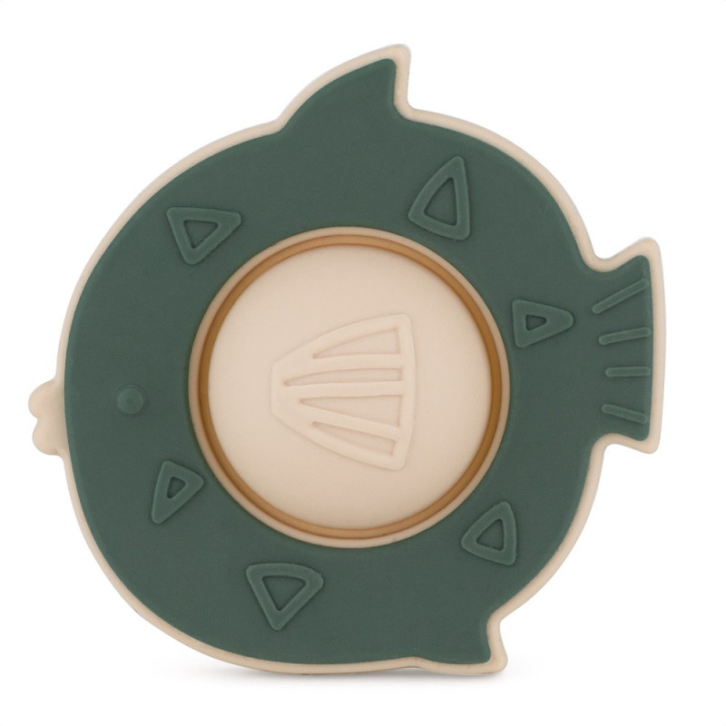 PETITE&MARS 612817 Silikonowa zabawka pop-up Fish Fiona Misty Green 6 m+