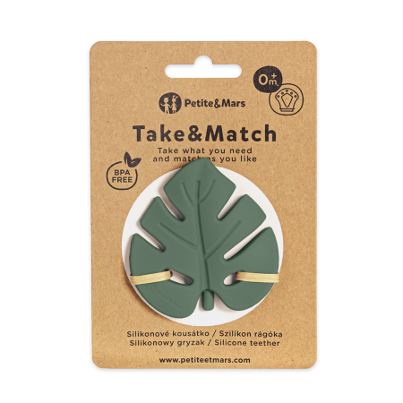 PETITE&MARS 701817 Silikonowy gryzak TAKE&MATCH Misty Green 0+