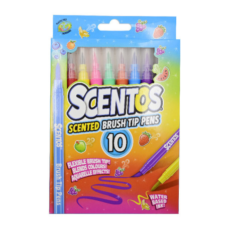 SCENTOS ST 20465 Pachnące flamastry - PĘDZELKI 10szt