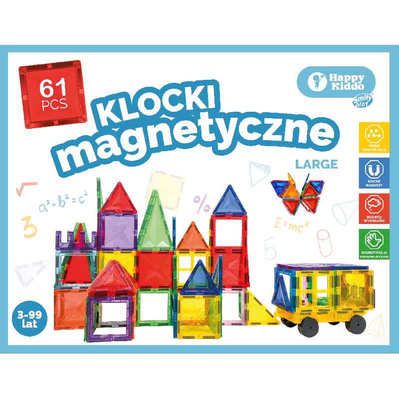 SMILY PLAY SP85382 Klocki magnetyczne 61 el.