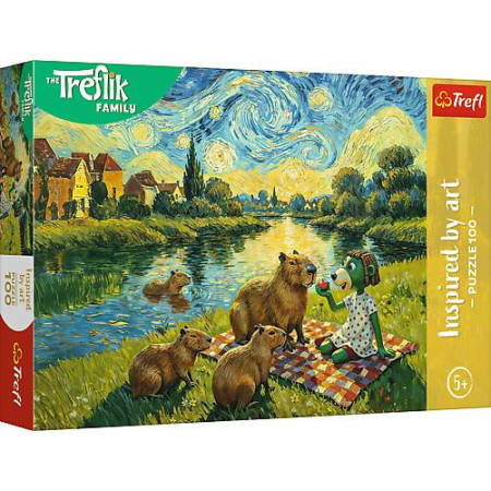 TREFL 16563 Puzzle 100 Karmiąc kapibary / Rodzina Treflików