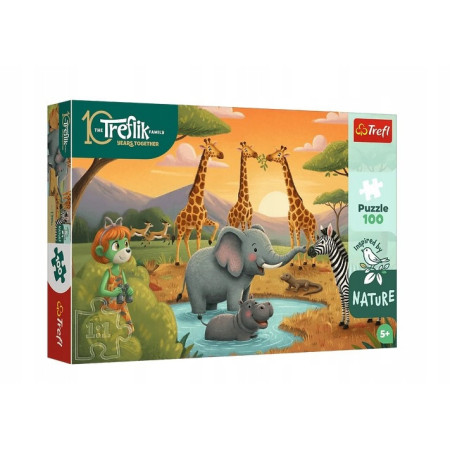 TREFL 16571 Puzzle 100 Wesoła ferajna / Rodzina Treflików