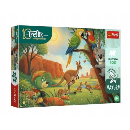 TREFL 16594 Puzzle 100 Koala i kangury / Rodzina Treflików
