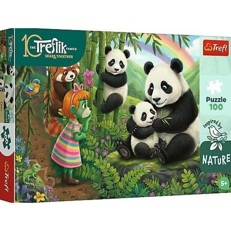 TREFL 16595 Puzzle 100 Pandy / Rodzina Treflików
