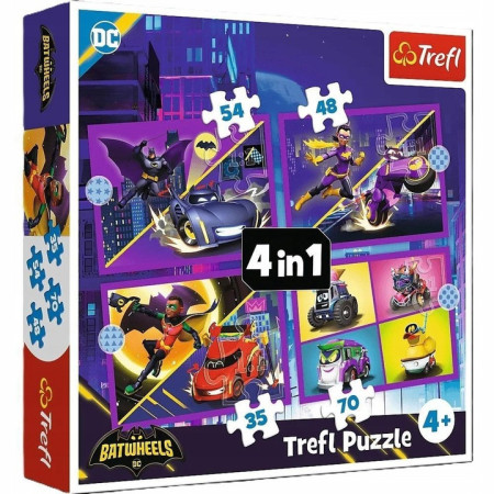 TREFL 34658 Puzzle 4w1 Poznaj Batwheels