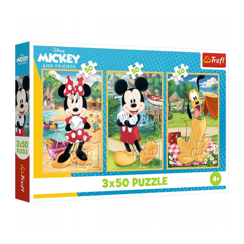 TREFL 34881 Puzzle 3x50 Myszki na wakacjach