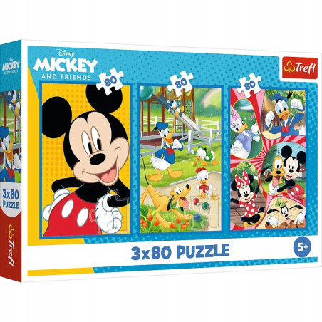 TREFL 34887 Puzzle 3x80 Ekipa Myszki Miki