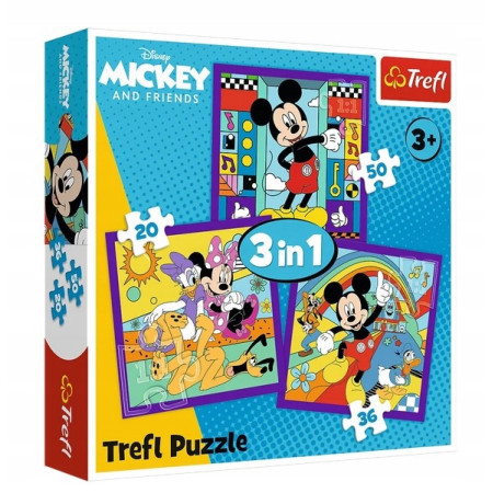 TREFL 34894 Puzzle 3w1 Miki i jego wesoła ekipa