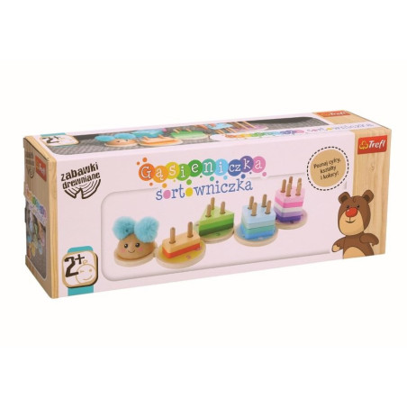 TREFL 61517 Zabawka drewniana - Gąsieniczka sortowniczka