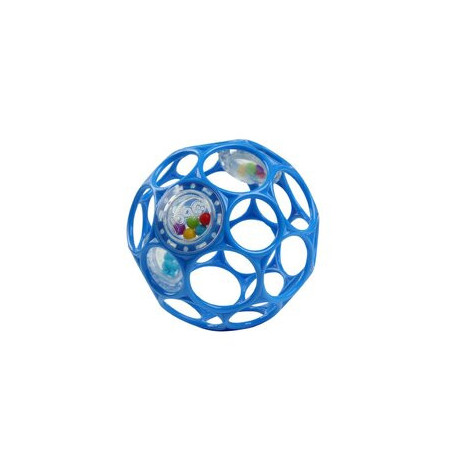 OBALL 12281-6 Piłka z grzechotką 10 cm niebieska 0m+