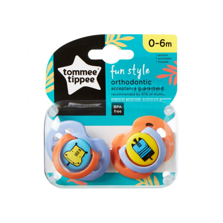 TT 43335795 Smoczek uspokajający FUN STYLE 0-6m 2 szt.
