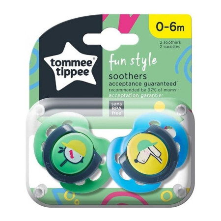 TT 43335795 Smoczek uspokajający FUN STYLE 0-6m 2 szt.