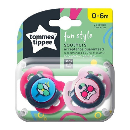 TT 43335795 Smoczek uspokajający FUN STYLE 0-6m 2 szt.