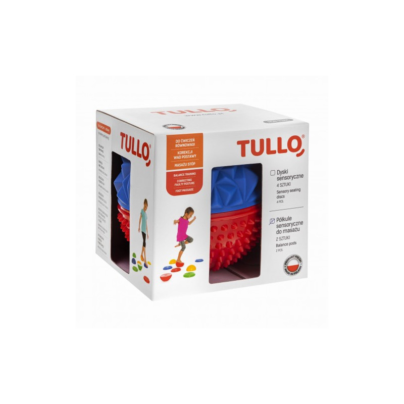 TULLO 483 Półkula sensoryczna 2 szt. czerwony jeż/niebieski diament
