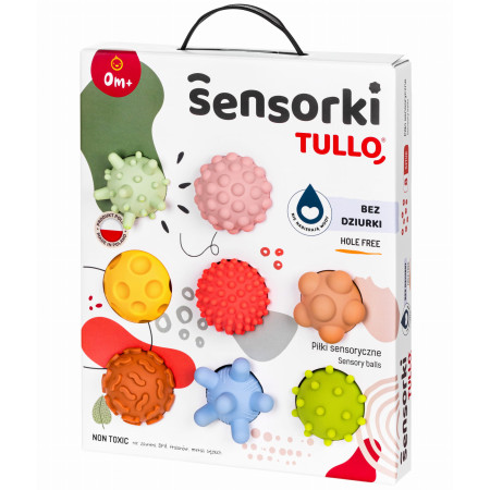 TULLO 803 Piłki sensoryczne Sensorki 8 szt. bez dziurki pastelowe