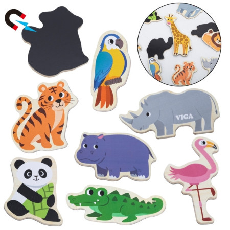 VIGA44798 Magnesy Edukacyjne Dziekie Zwierzęta
